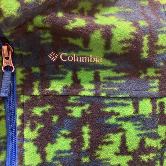 Youth Columbia Fleece Green & Blue - Picture 3 of 5